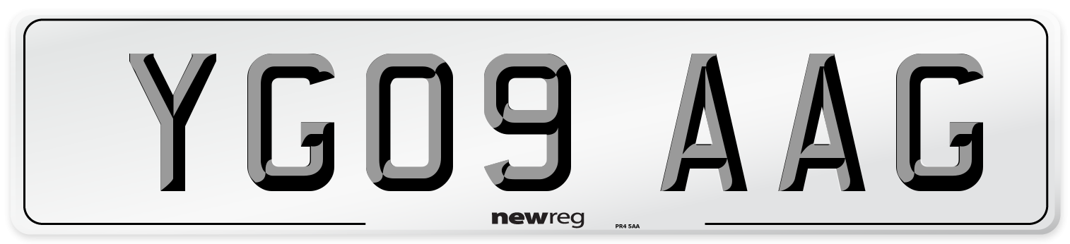 YG09 AAG Number Plate from New Reg